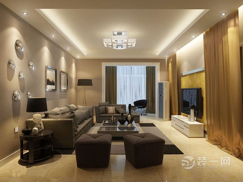 现代简欧客厅装修效果图